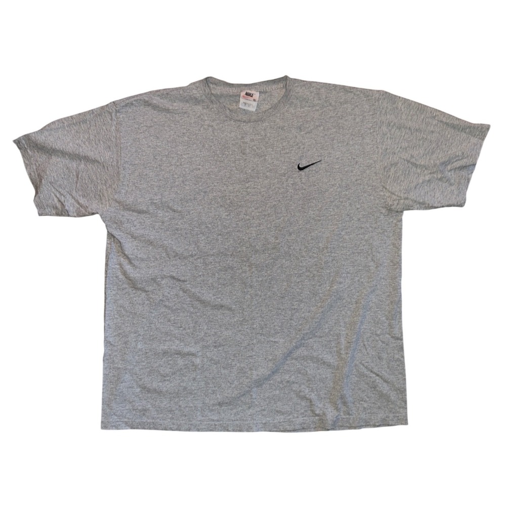 Vintage Nike T Shirt Mens XL Grey Heather Embroidered Swoosh Made in USA 90s Tee - Picture 1 of 2